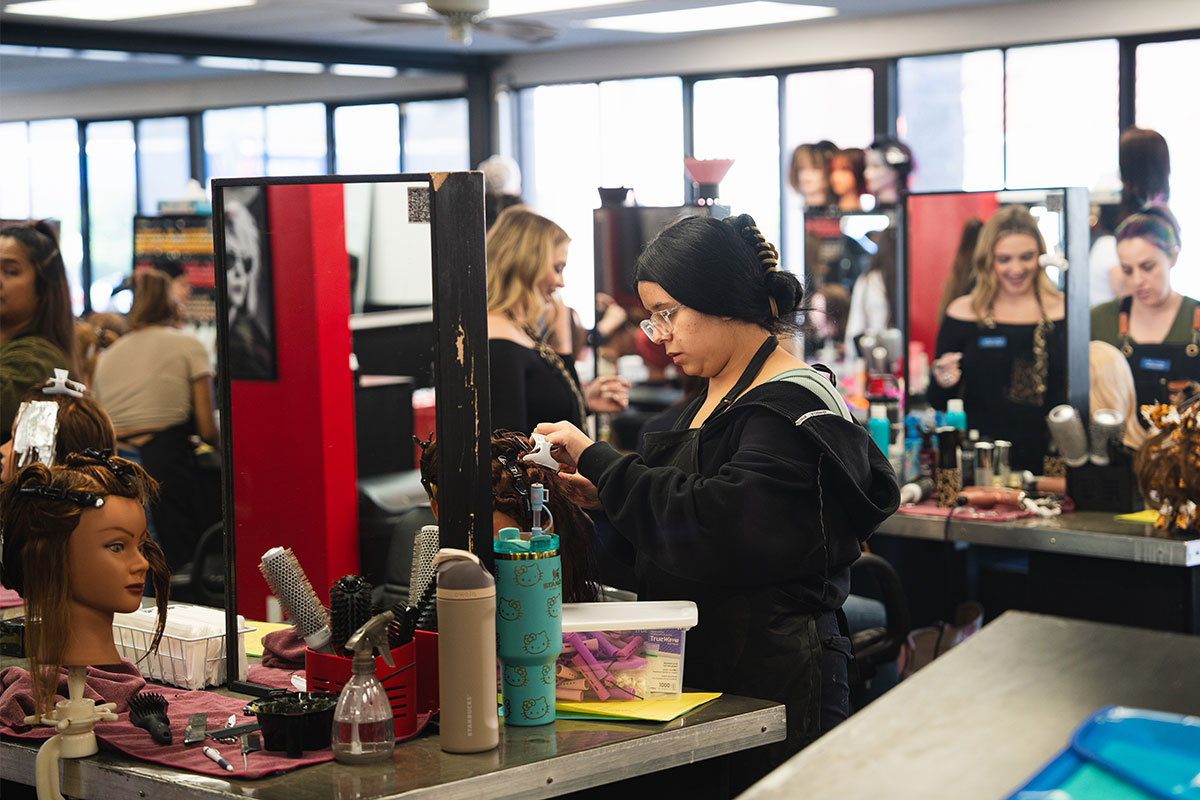 Lu Ross Academy cosmetology program students