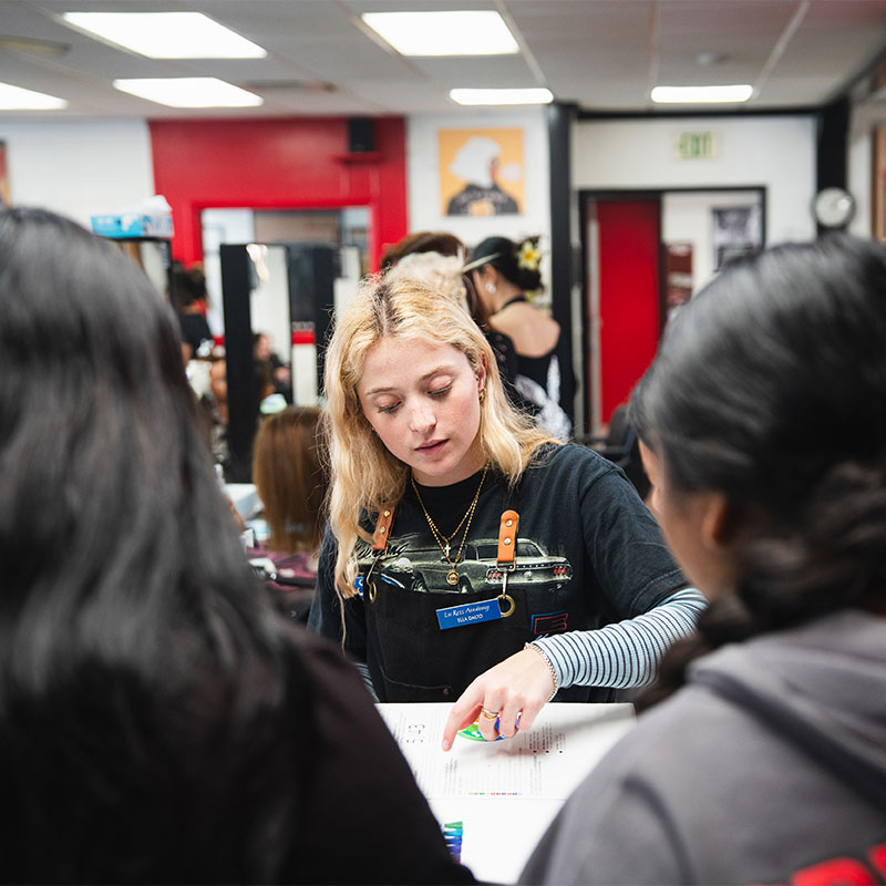 Lu Ross Academy cosmetology program students